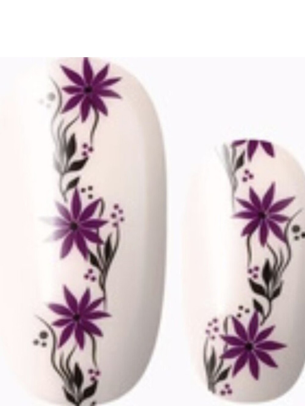 3 For 15 - LILY & FOX - PURPLE FLEUR Nail Stickers Wraps Strips Purple Flowers